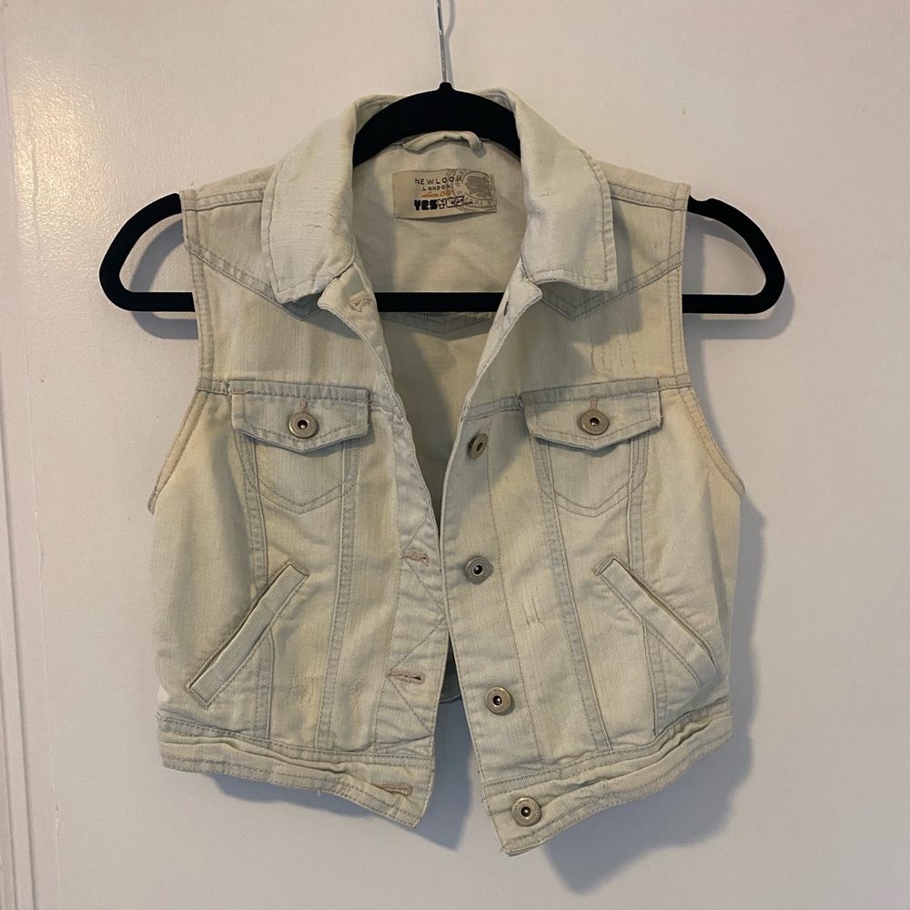 New Look cropped denim vest UK size 10 (US size ~6)